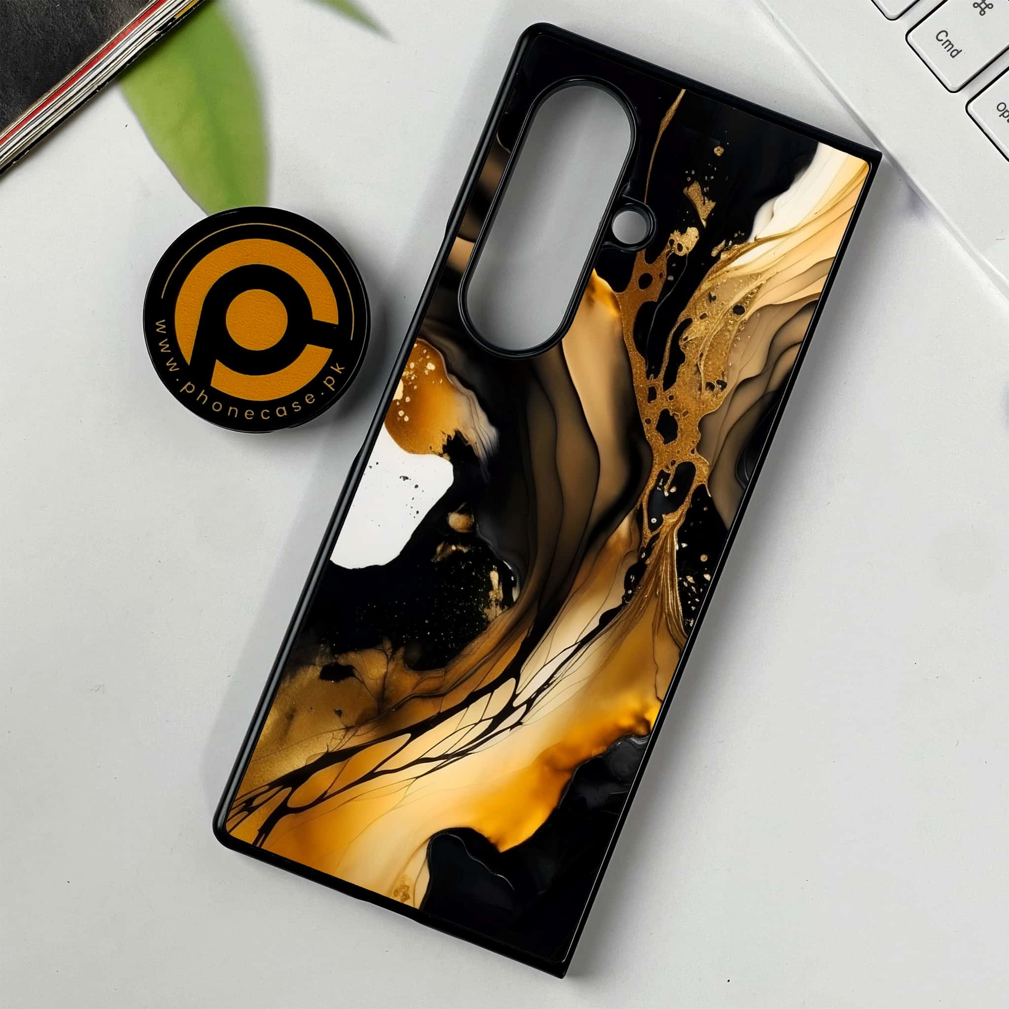 Samsung Galaxy Z Fold 7 - Liquid Marble 2.0 Series - Premium Metal Printed soft Bumper shock Proof Case