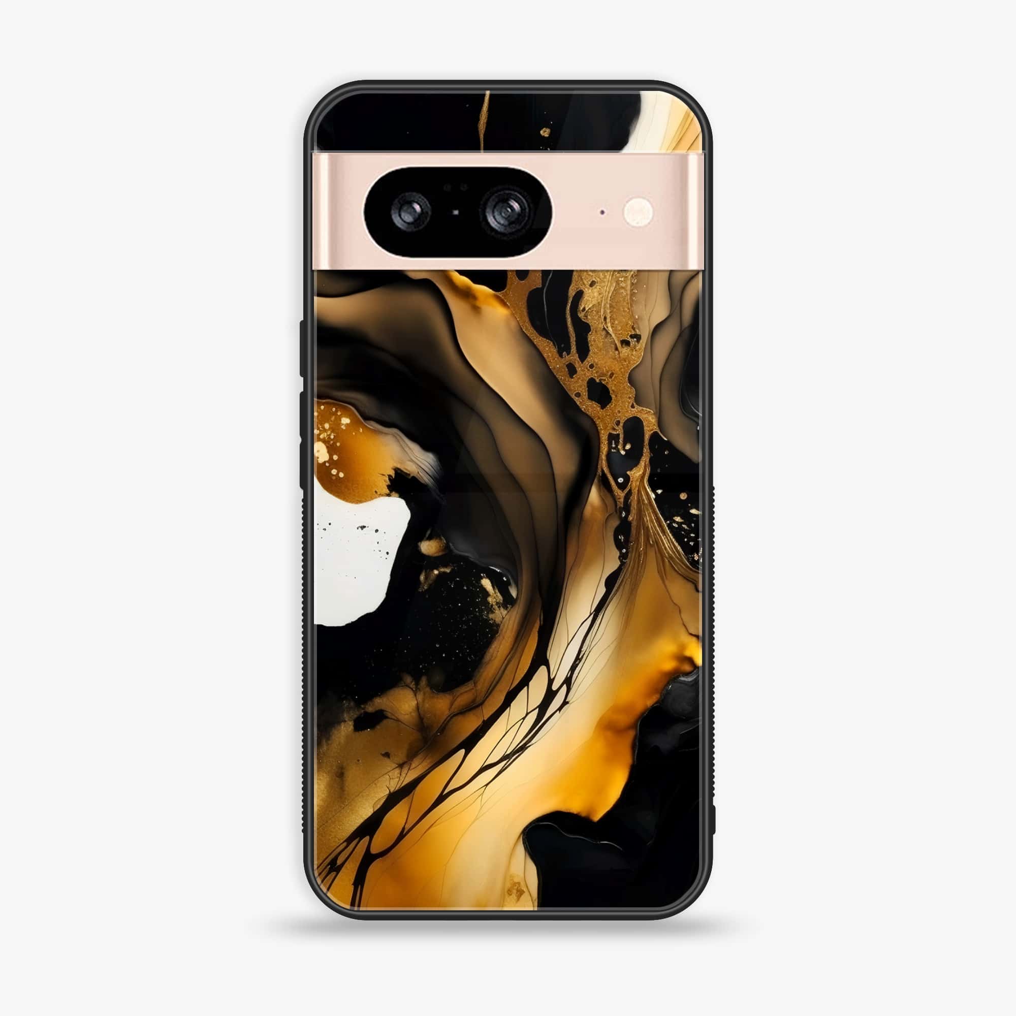 Google Pixel 8 - Liquid Marble 2.0 Series - Premium Metal Printed soft Bumper Shock Proof Case