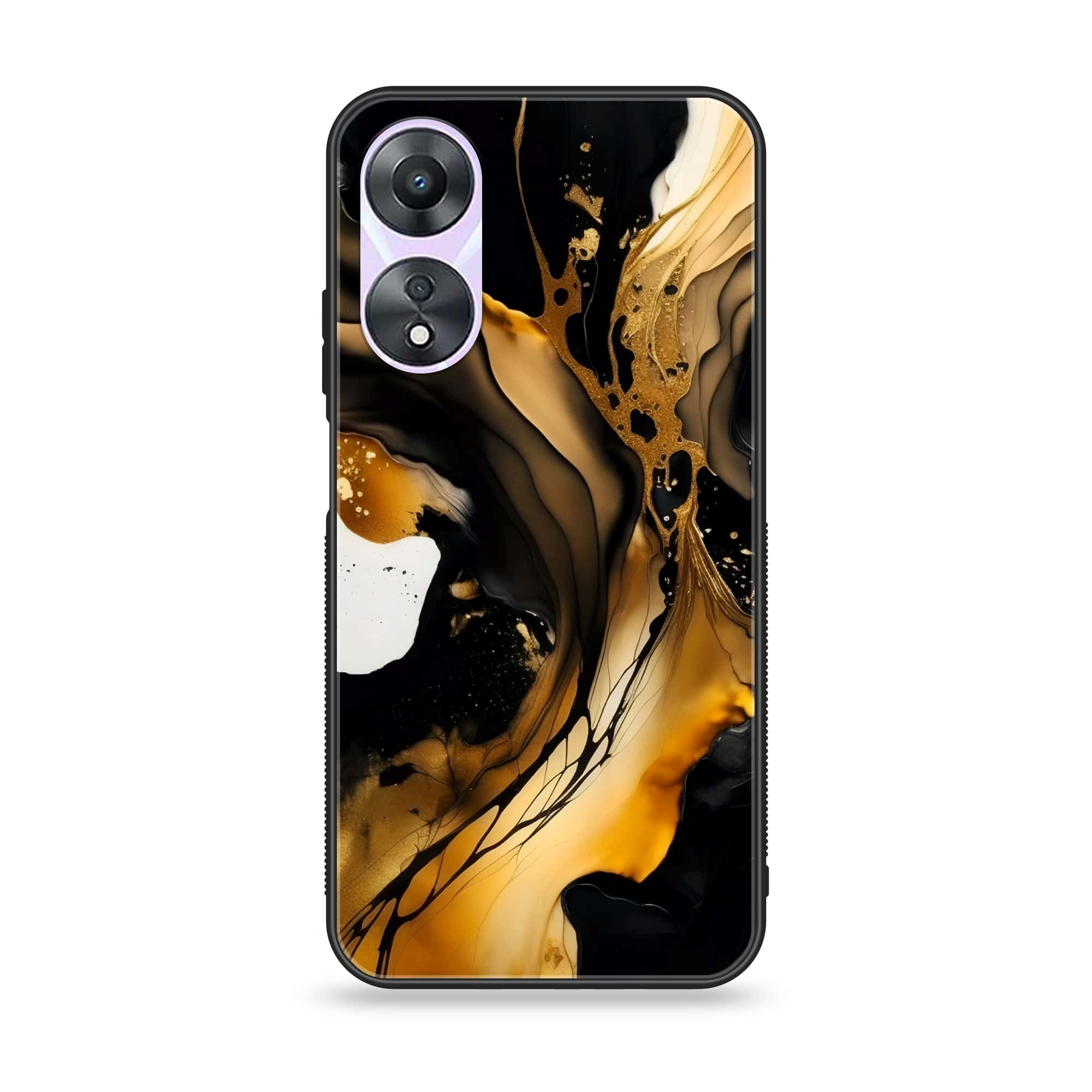 Oppo A78 4G - Liquid Marble 2.0 Series - Premium Printed Glass soft Bumper shock Proof Case