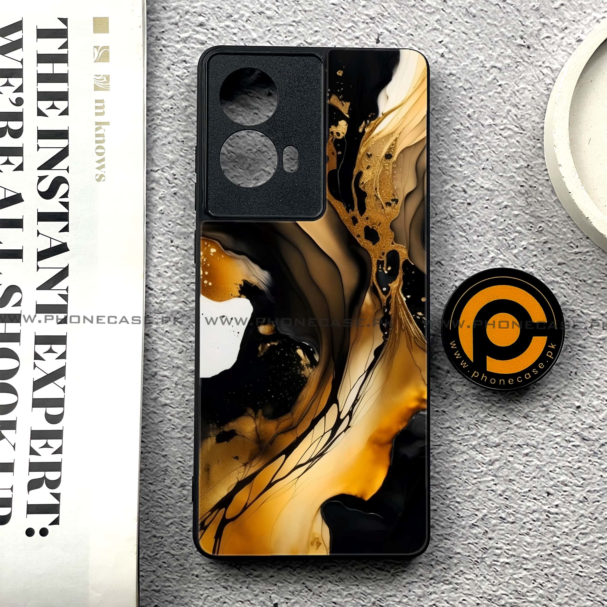 Moto G85 - Liquid Marble 2.0 Series - Premium Printed Glass soft Bumper shock Proof Case