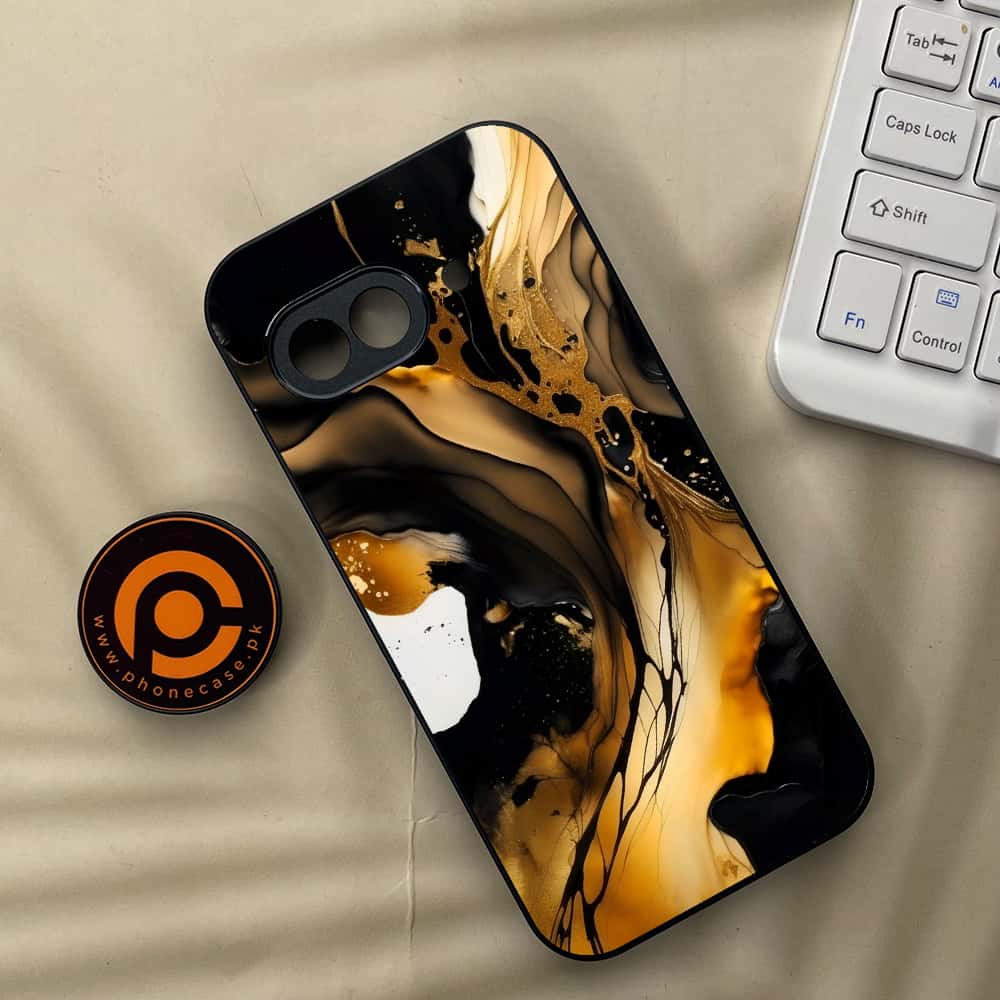 Google Pixel 9a - Liquid Marble 2.0 Series - Premium Metal Printed soft Bumper Shock Proof Case