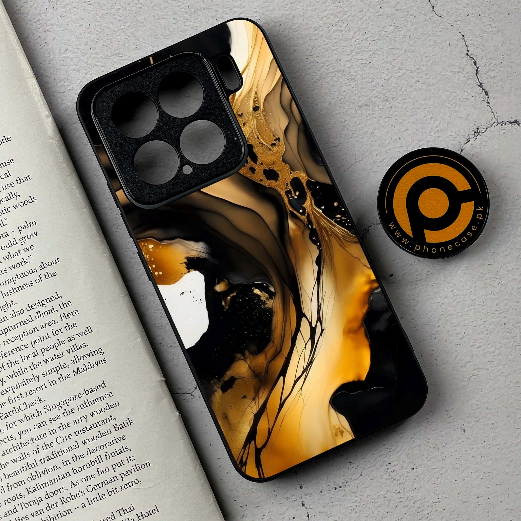 Xiaomi 15 - Liquid Marble 2.0 Series - Premium Metal Printed soft Bumper shock Proof Case