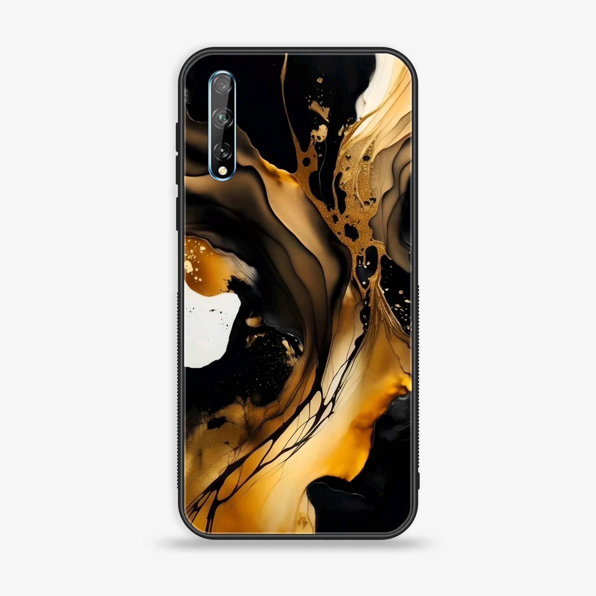 Huawei Y8p - Liquid Marble 2.0 Series - Premium Printed Glass soft Bumper shock Proof Case