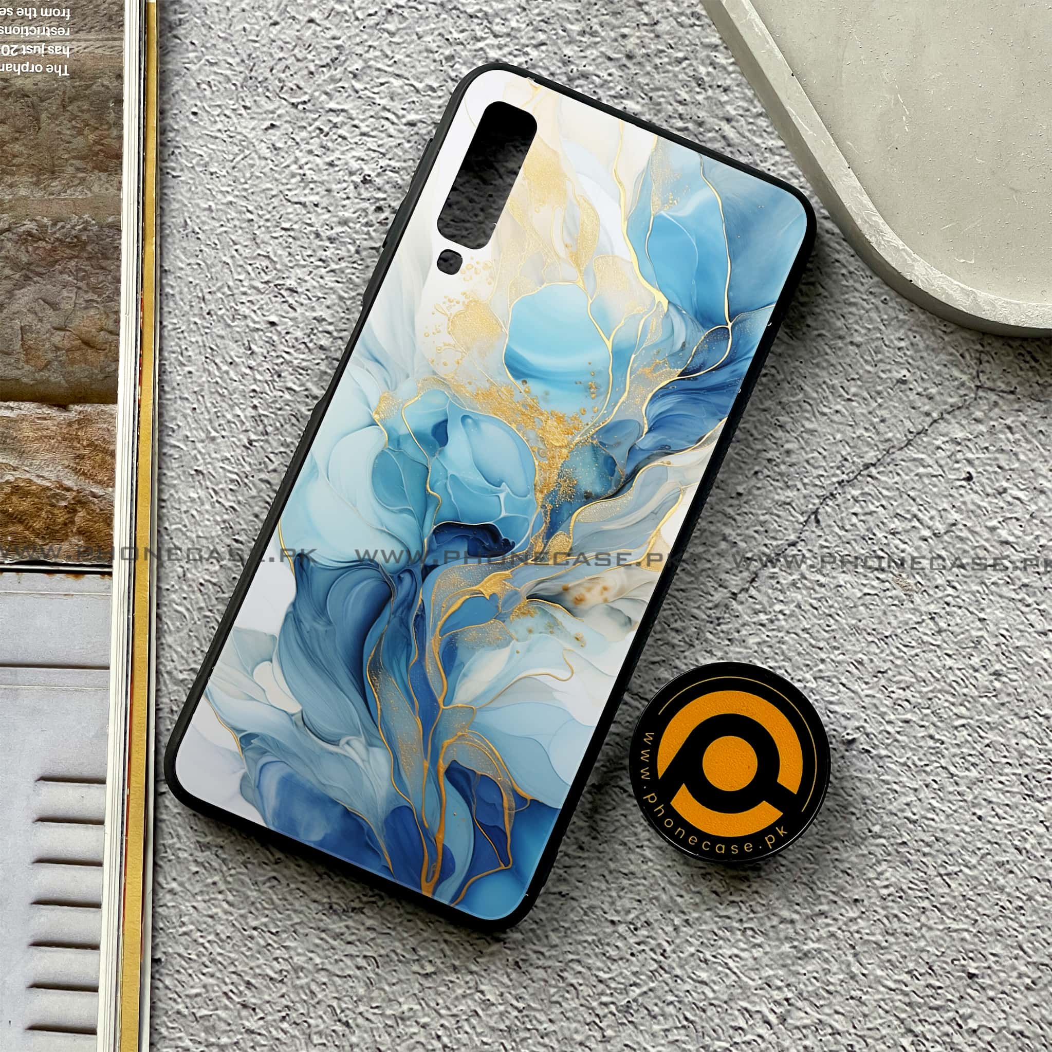 Galaxy A7 2018 - Liquid Marble 2.0 Series - Premium Printed Metal soft Bumper shock Proof Case