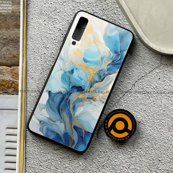 Galaxy A7 2018 - Liquid Marble 2.0 Series - Premium Printed Metal soft Bumper shock Proof Case