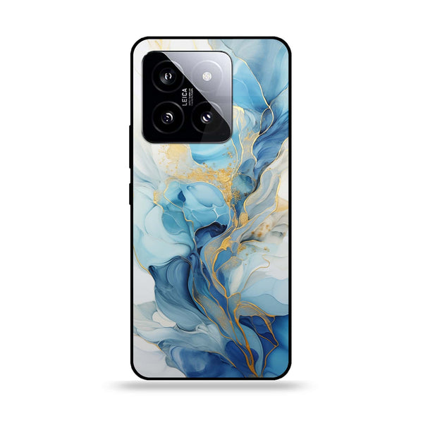 Xiaomi 14 - Liquid Marble 2.0 Series - Premium Printed Glass soft Bumper shock Proof Case