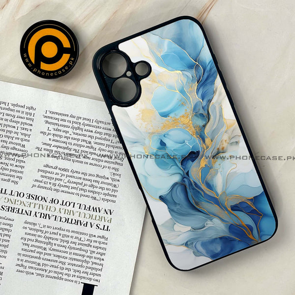 iPhone 16 - Liquid Marble 2.0 Series - Premium Printed Glass soft Bumper shock Proof Case