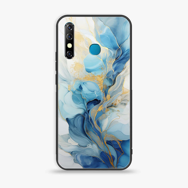 Infinix Hot 8 - Liquid Marble 2.0 Series - Premium Metal Printed soft Bumper Shock Proof Case