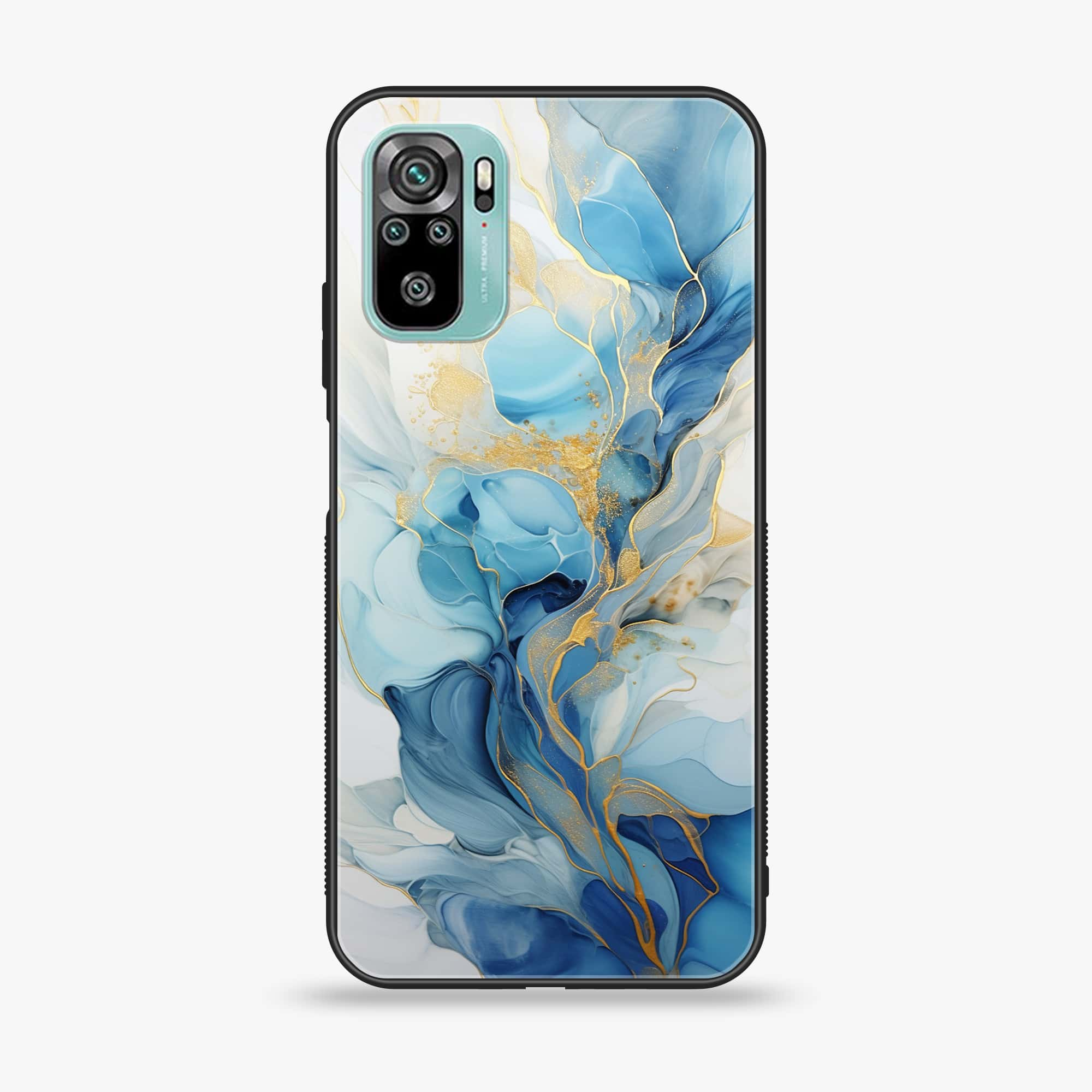 Xiaomi Redmi Note 10 - Liquid Marble 2.0 Series - Premium Printed Glass soft Bumper shock Proof Case