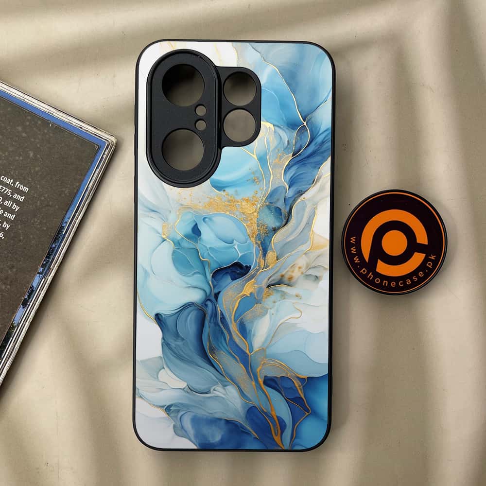 Vivo X200 FE - Liquid Marble 2.0 Series - Premium Metal Printed soft Bumper Shock Proof Case