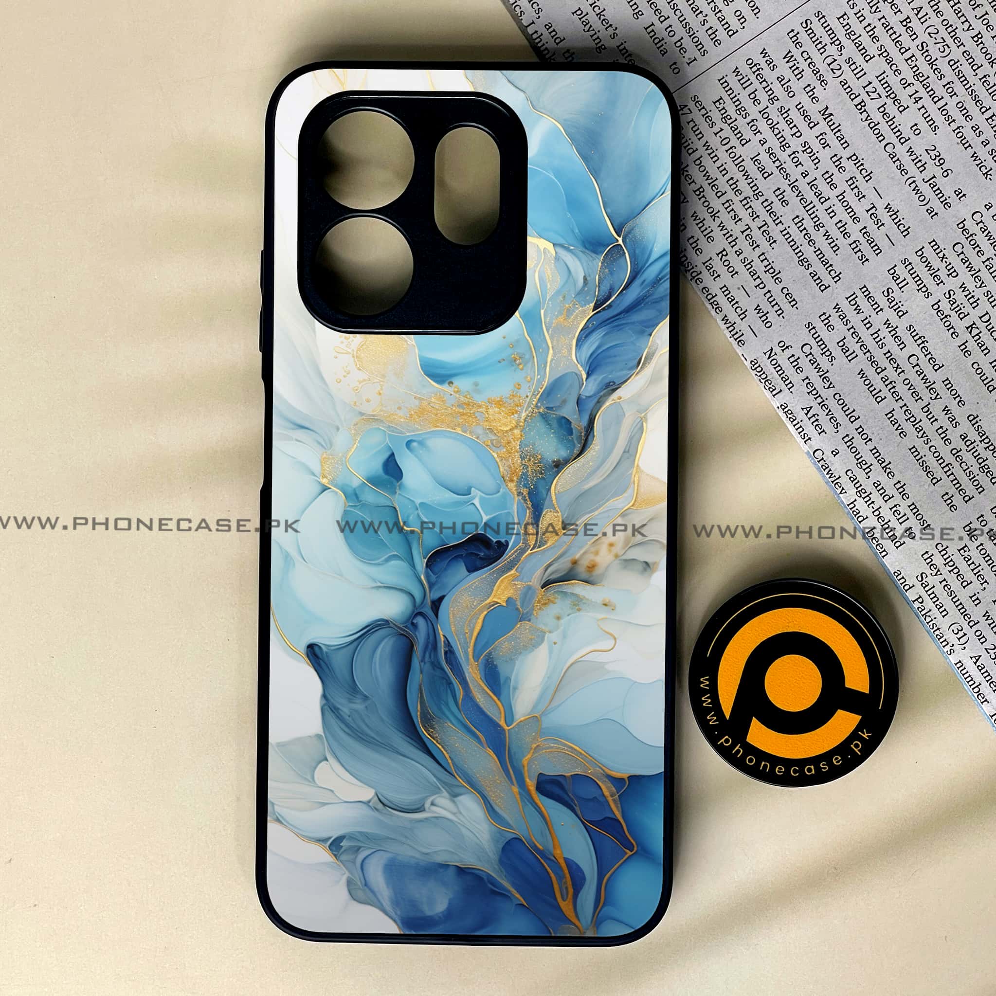 Infinix Hot 50i - Liquid Marble 2.0 Series - Premium Metal Printed soft Bumper shock Proof Case