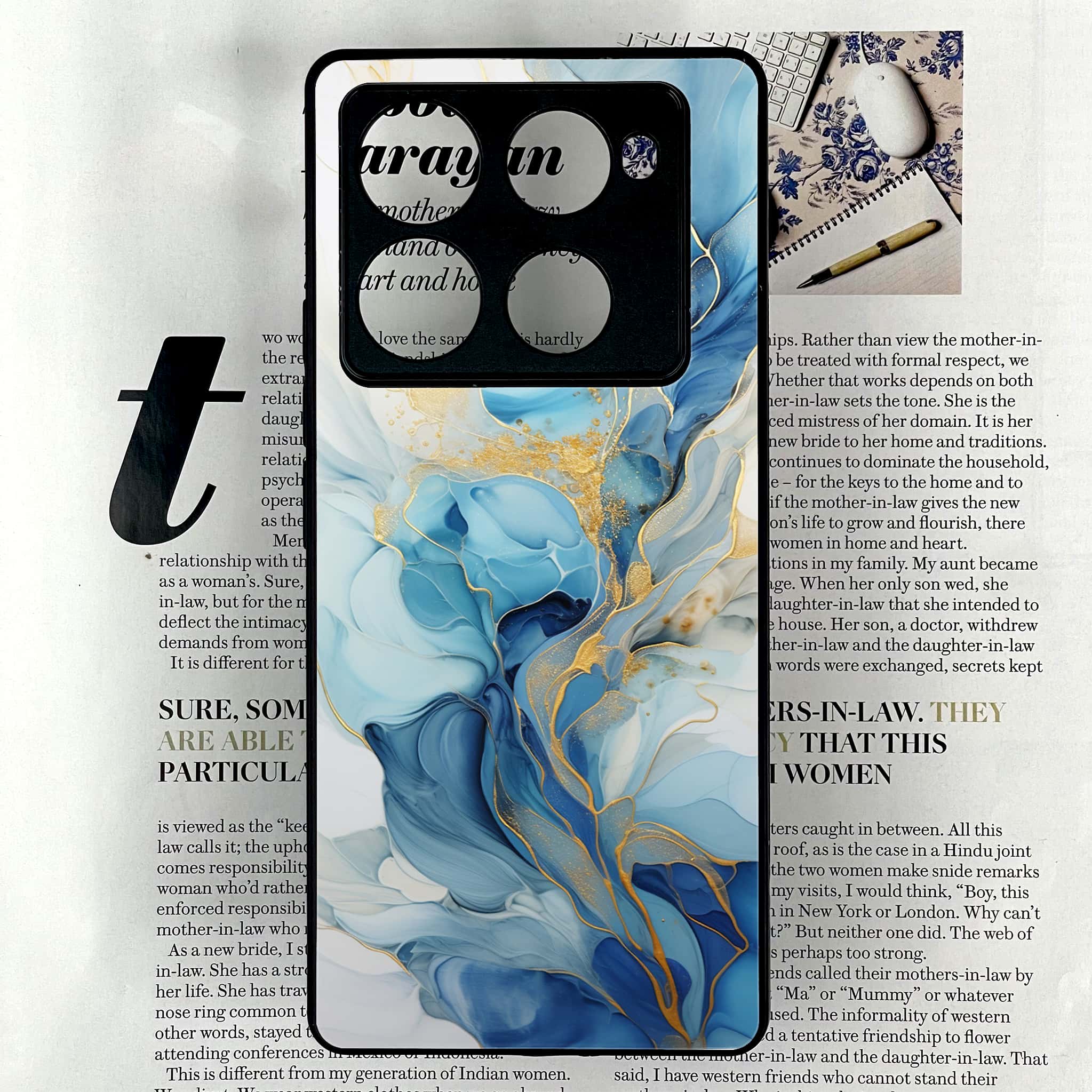 Infinix Note 40 Pro Plus - Liquid Marble 2.0 Series - Premium Metal Printed soft Bumper shock Proof Case