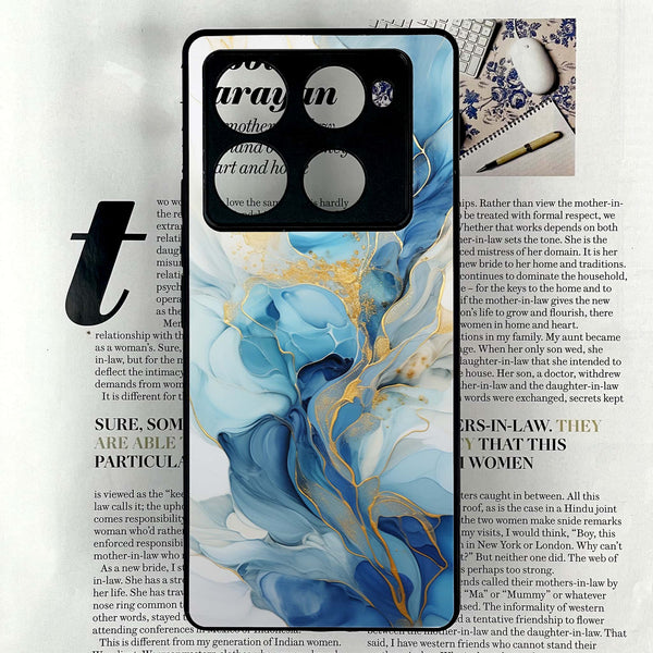 Infinix Note 40 Pro Plus - Liquid Marble 2.0 Series - Premium Metal Printed soft Bumper shock Proof Case