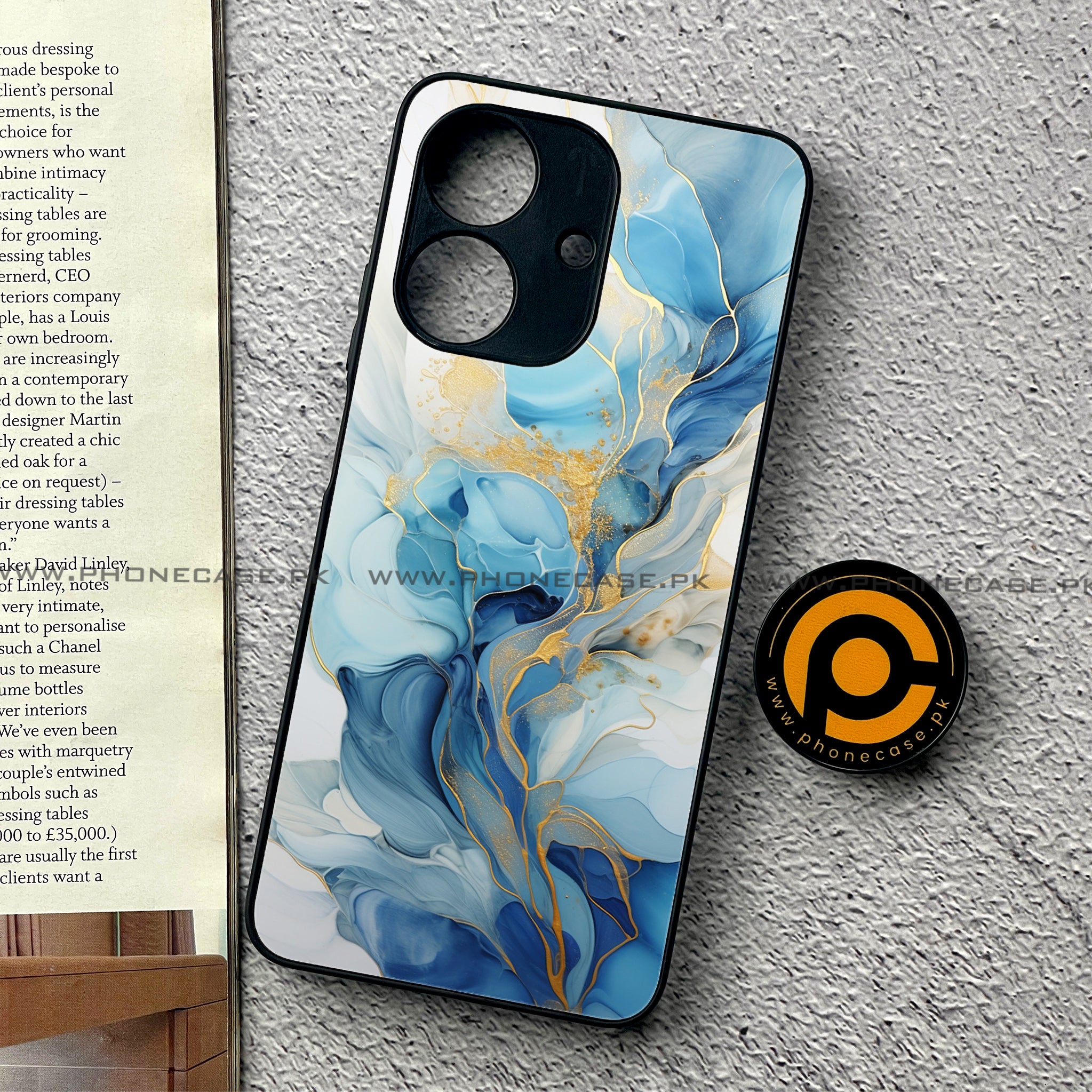 Realme Note 60 - Liquid Marble 2.0 Series - Premium Printed Glass soft Bumper shock Proof Case