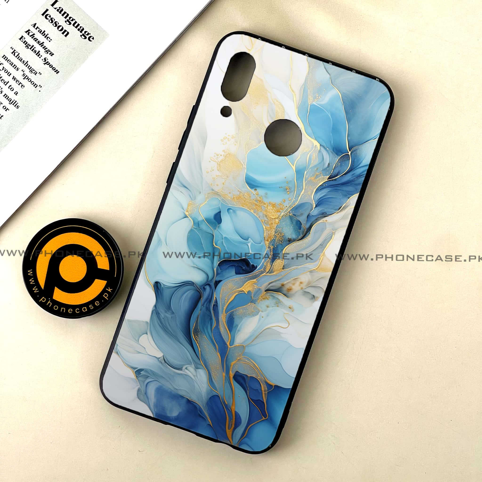 Huawei Nova 3 - Liquid Marble 2.0 Series - Premium Printed Glass soft Bumper shock Proof Case