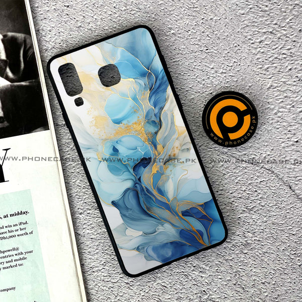 Samsung Galaxy A8 Star(A9 Star) - Liquid Marble 2.0 Series - Premium Printed Glass soft Bumper shock Proof Case