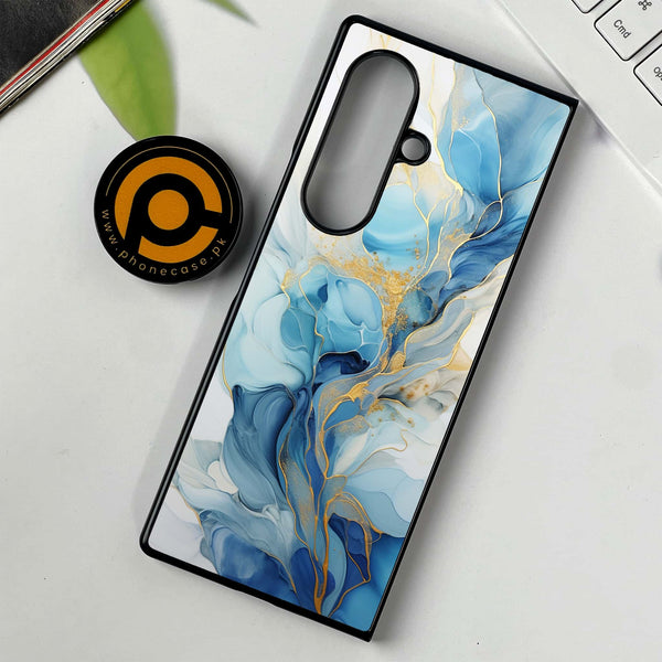 Samsung Galaxy Z Fold 7 - Liquid Marble 2.0 Series - Premium Metal Printed soft Bumper shock Proof Case