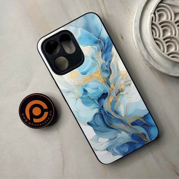 Oppo Reno 14F - Liquid Marble 2.0 Series - Premium Metal Printed Soft Bumper Shockproof Case