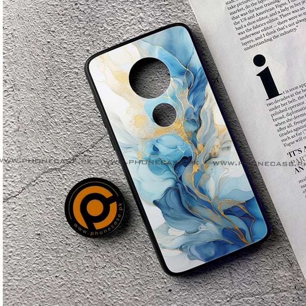 Moto G7 - Liquid Marble 2.0 Series - Premium Printed Glass soft Bumper shock Proof Case