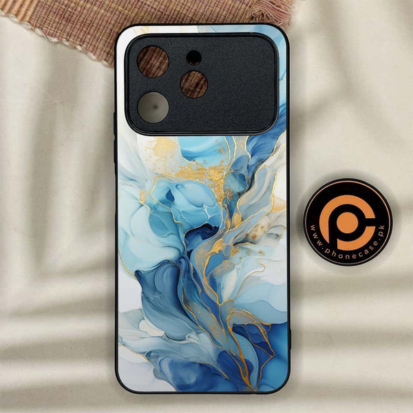 Tecno Spark 40 - Liquid Marble 2.0 Series - Premium Metal Printed soft Bumper shock Proof Case