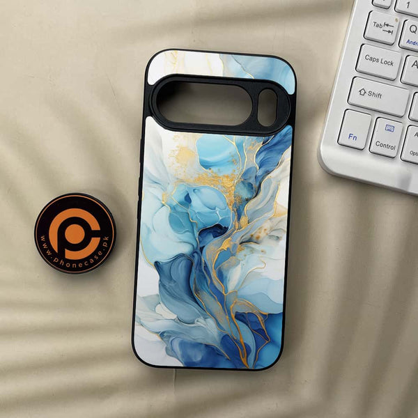 Google Pixel 10 Pro  - Liquid Marble 2.0 Series - Premium Metal Printed soft Bumper Shock Proof Case