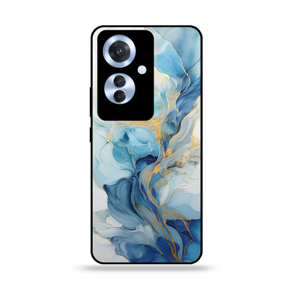 Oppo F25 Pro - Liquid Marble 2.0 Series - Premium Printed Glass soft Bumper shock Proof Case
