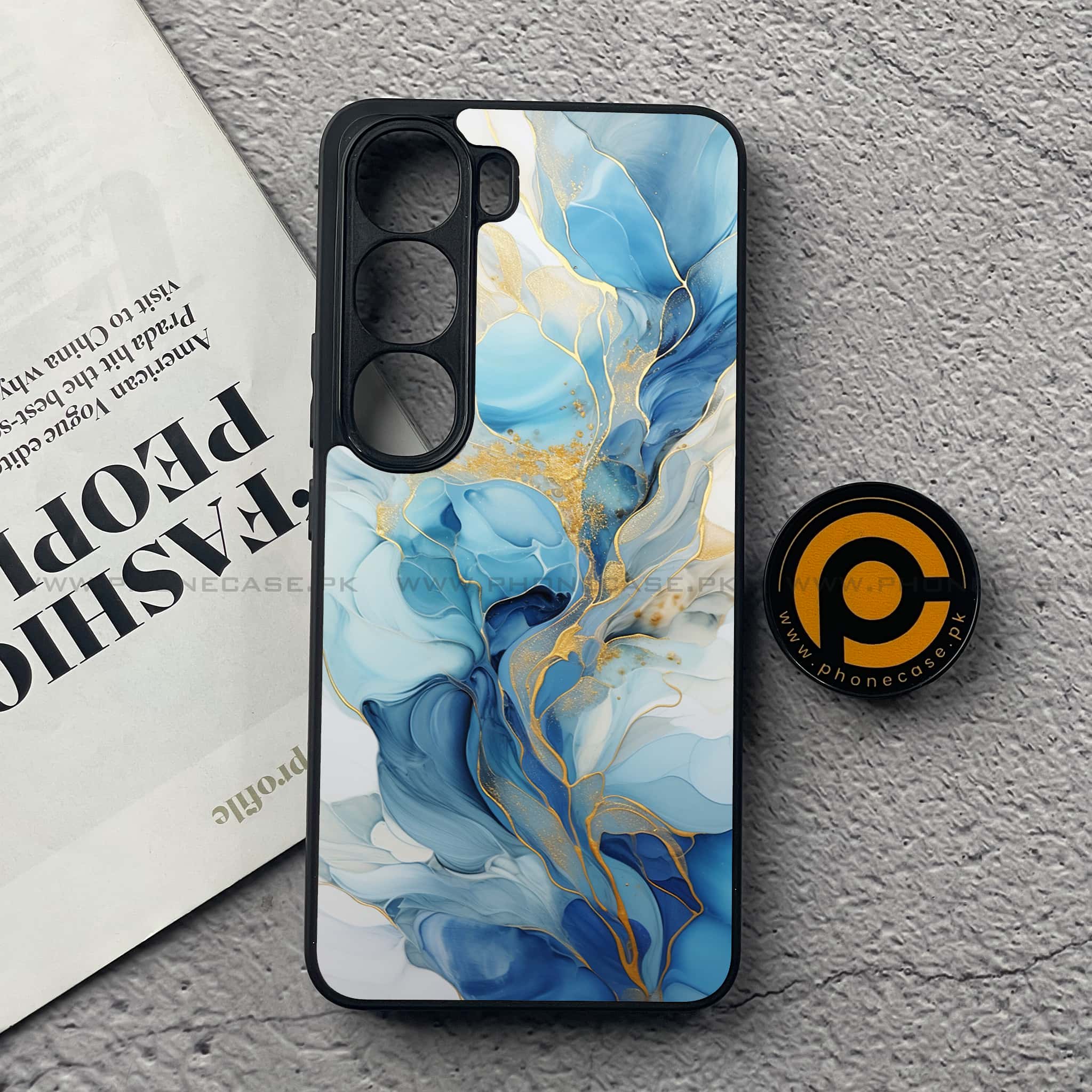 Vivo V40 Lite (IDN) - Liquid Marble 2.0 Series - Premium Metal Printed soft Bumper Shock Proof Case