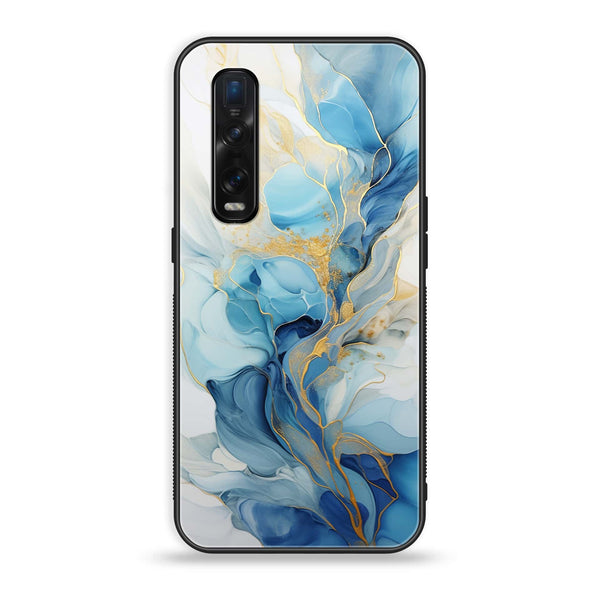 Oppo Find X2 Pro - Liquid Marble 2.0 Series - Premium Printed Glass soft Bumper shock Proof Case