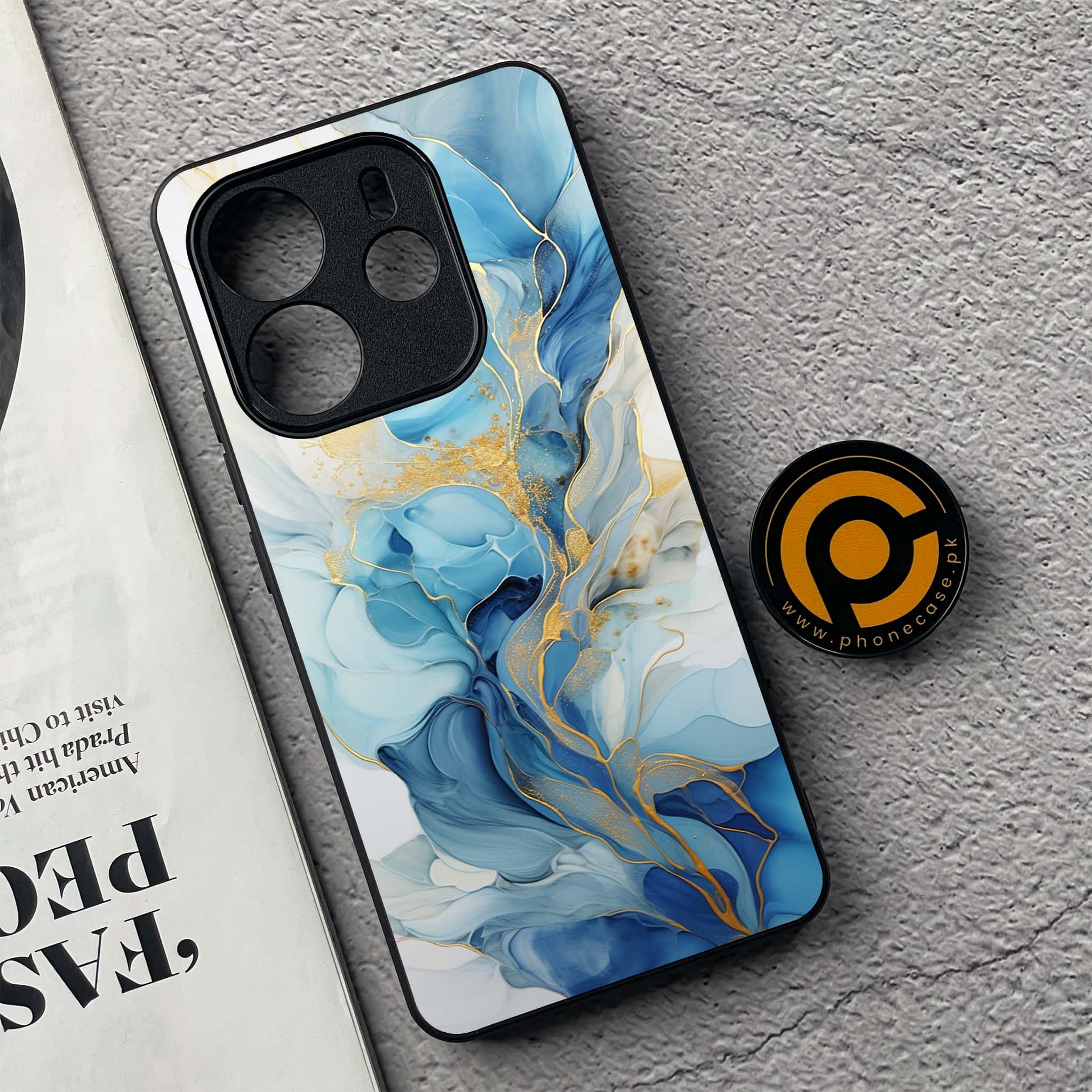 Xiaomi Redmi Note 14 - Liquid Marble 2.0 Series - Premium Printed Glass soft Bumper shock Proof Case