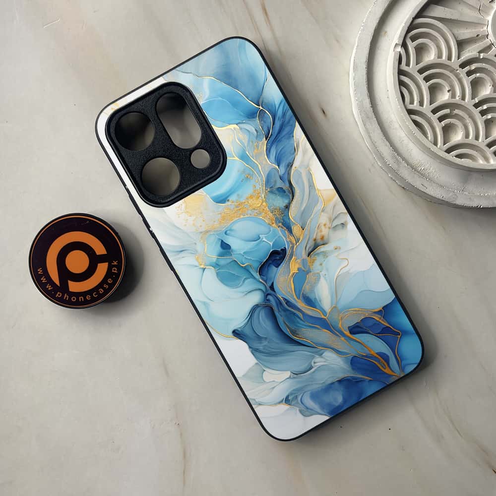 Oppo Reno 14 5G - Liquid Marble 2.0 Series - Premium Metal Printed soft Bumper shock Proof Case