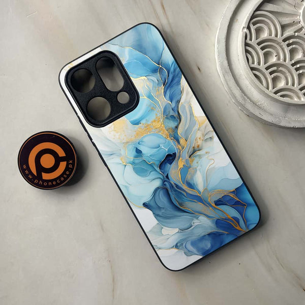 Oppo Reno 14 5G - Liquid Marble 2.0 Series - Premium Metal Printed soft Bumper shock Proof Case