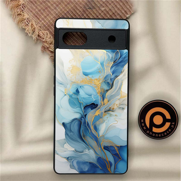 Google Pixel 6A - Liquid Marble 2.0 Series - Premium Metal Printed soft Bumper Shock Proof Case