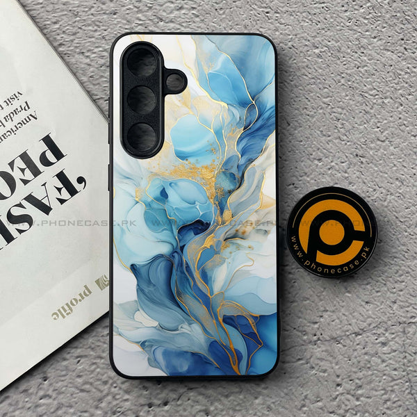 Samsung Galaxy S25 FE - Liquid Marble 2.0 Series - Premium Metal Printed soft Bumper shock Proof Case