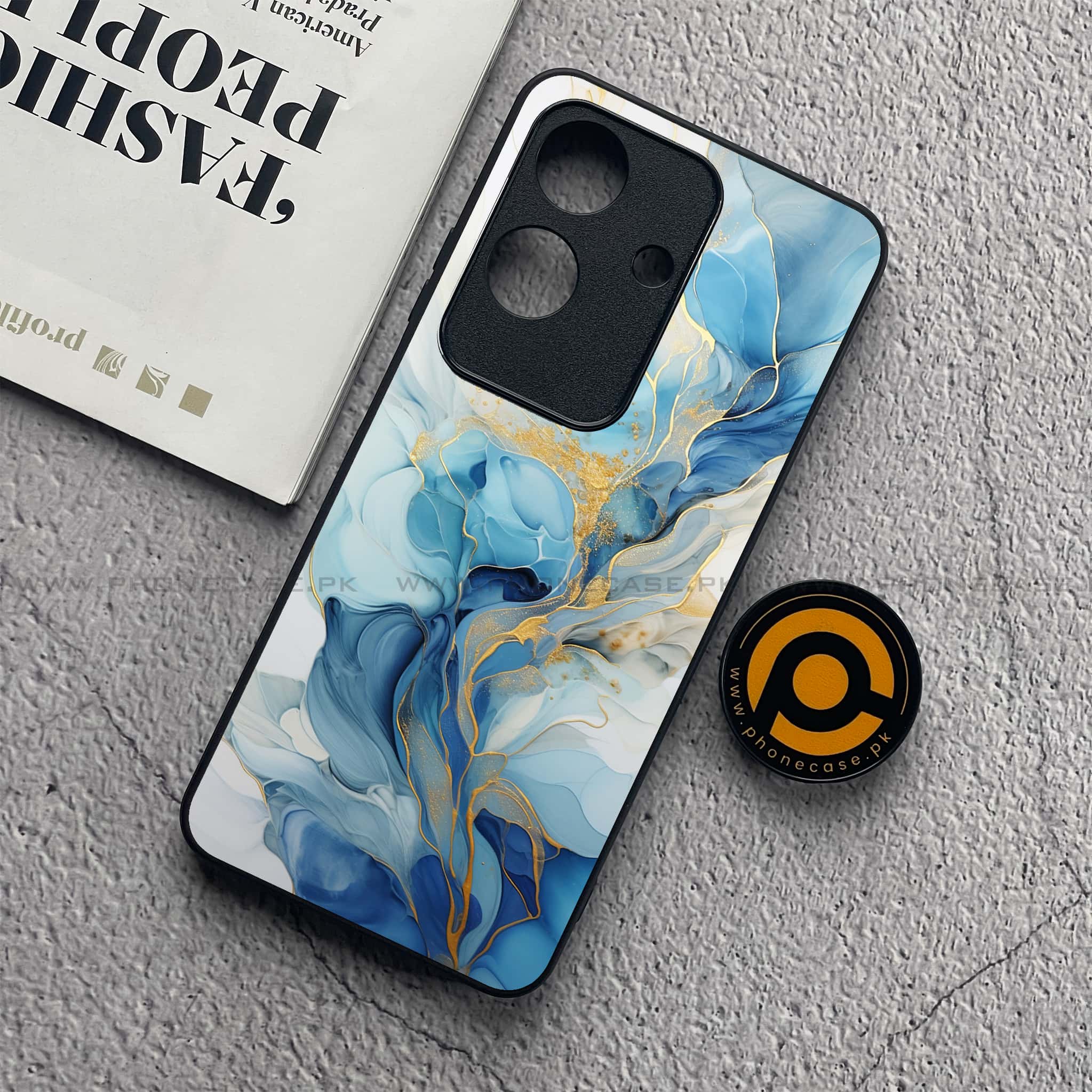 Realme Note 60x - Liquid Marble 2.0 Series - Premium Metal  Printed soft Bumper shock Proof Case