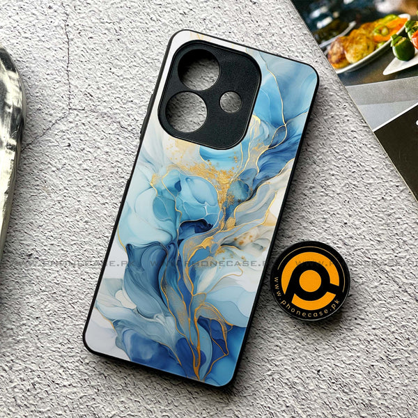 Oppo A3x - Liquid Marble 2.0 Series - Premium Printed Glass soft Bumper shock Proof Case