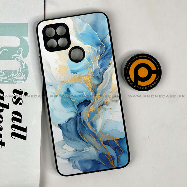 Oppo A15s - Liquid Marble 2.0 Series - Premium Printed Glass soft Bumper shock Proof Case