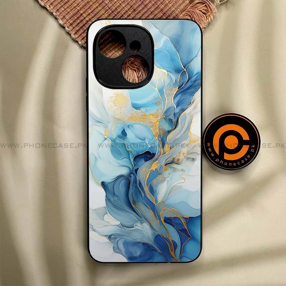 Tecno Spark 40C - Liquid Marble 2.0 Series - Premium Metal Printed soft Bumper shock Proof Case