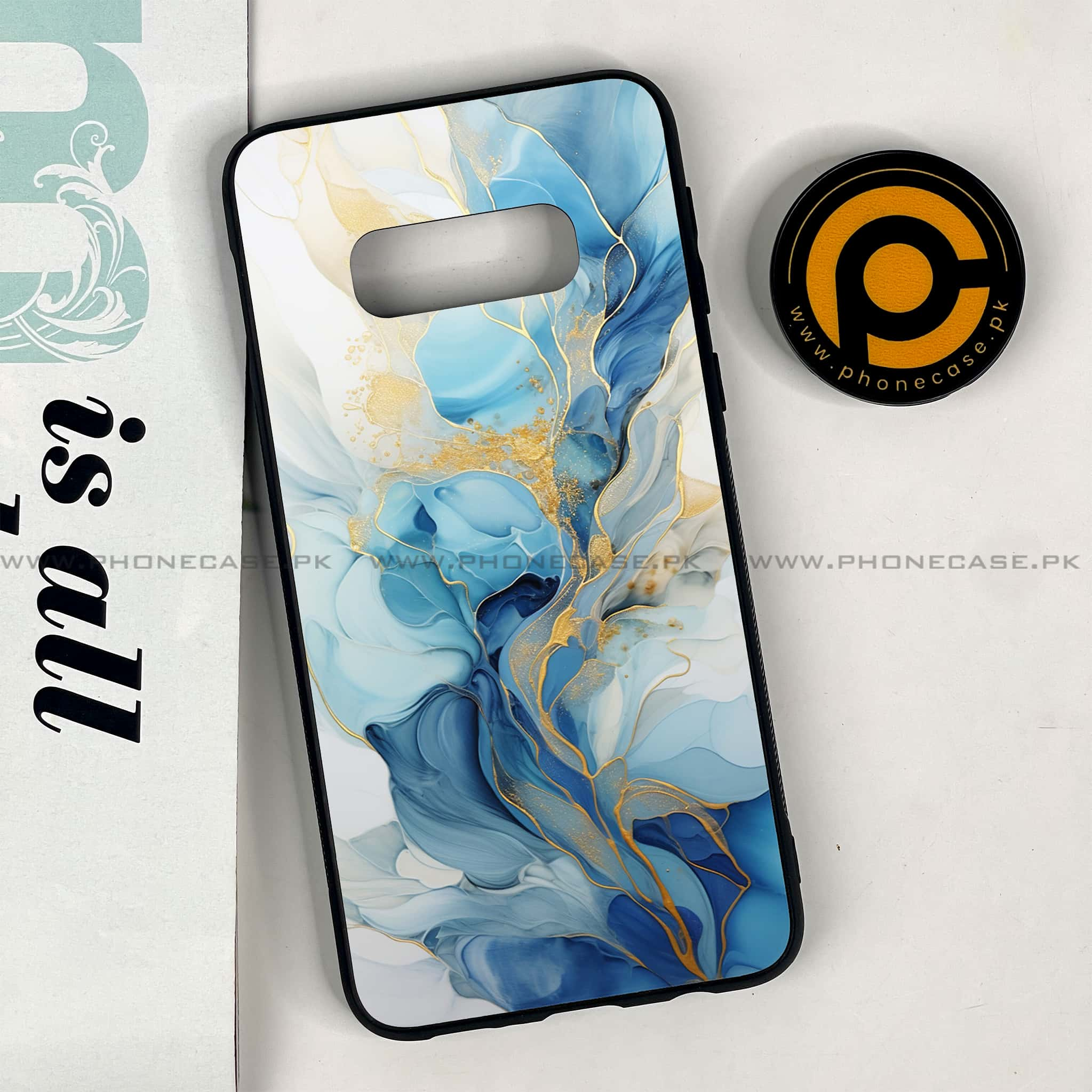 Galaxy S10e - Liquid Marble 2.0 Series - Premium Printed Glass soft Bumper shock Proof Case