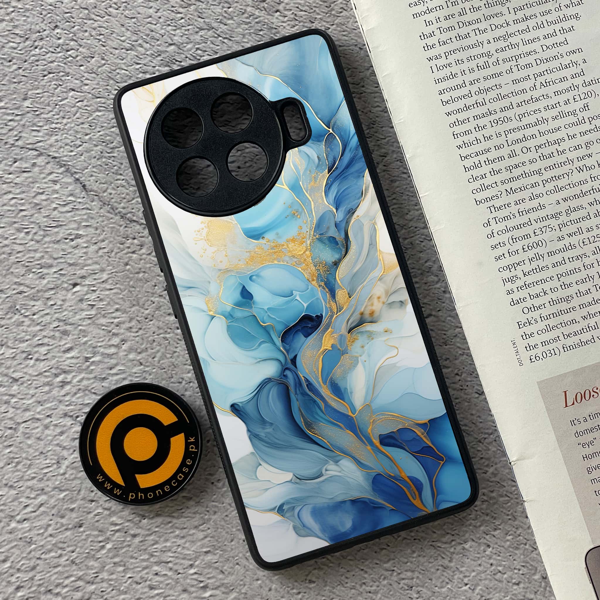 Tecno Spark 20 pro plus - Liquid Marble 2.0 Series - Premium Printed Glass soft Bumper shock Proof Case