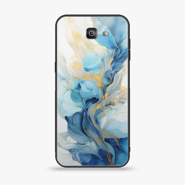 Galaxy J7 Prime - Liquid marble 2.0 Series - Premium Printed Glass soft Bumper shock Proof Case