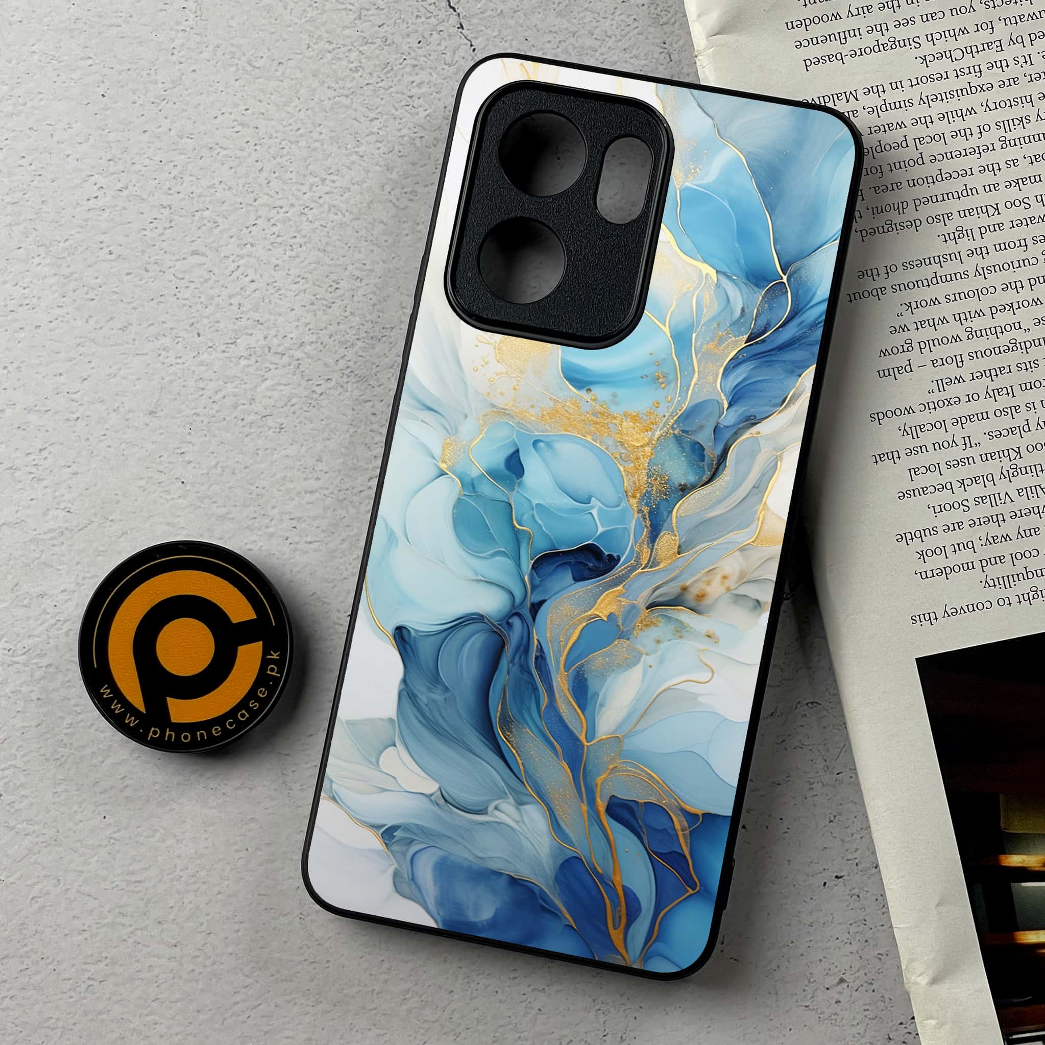 Oppo Reno 13F - Liquid Marble 2.0 Series - Premium Metal Printed Soft Bumper Shockproof Case