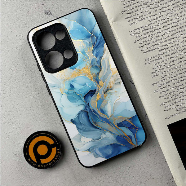 Oppo Reno 13 - Liquid Marble 2.0 Series - Premium Metal Printed Soft Bumper Shockproof Case
