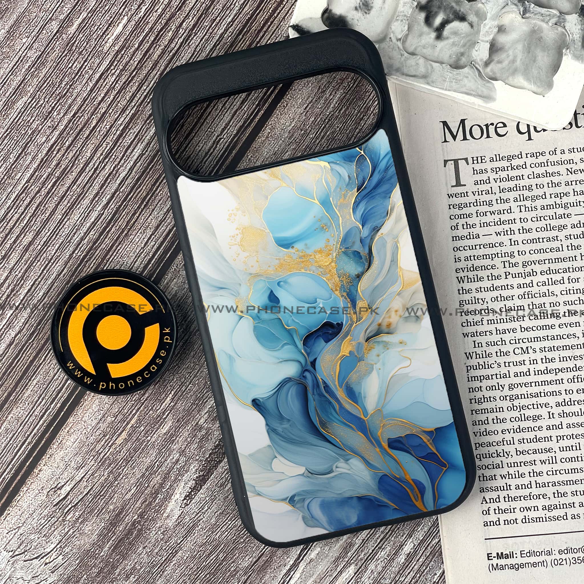 Google Pixel 9 - Liquid Marble 2.0 Series - Premium Metal Printed soft Bumper Shock Proof Case