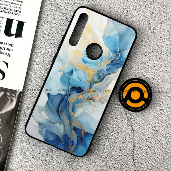 Huawei Y9 Prime (2019) - Liquid Marble 2.0 Series - Premium Printed Glass soft Bumper shock Proof Case