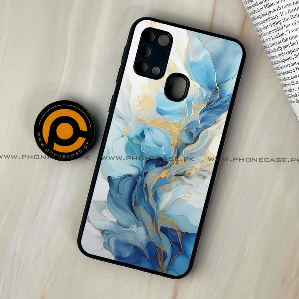 Galaxy M31 - Liquid Marble 2.0 Series - Premium Printed Glass soft Bumper shock Proof Case