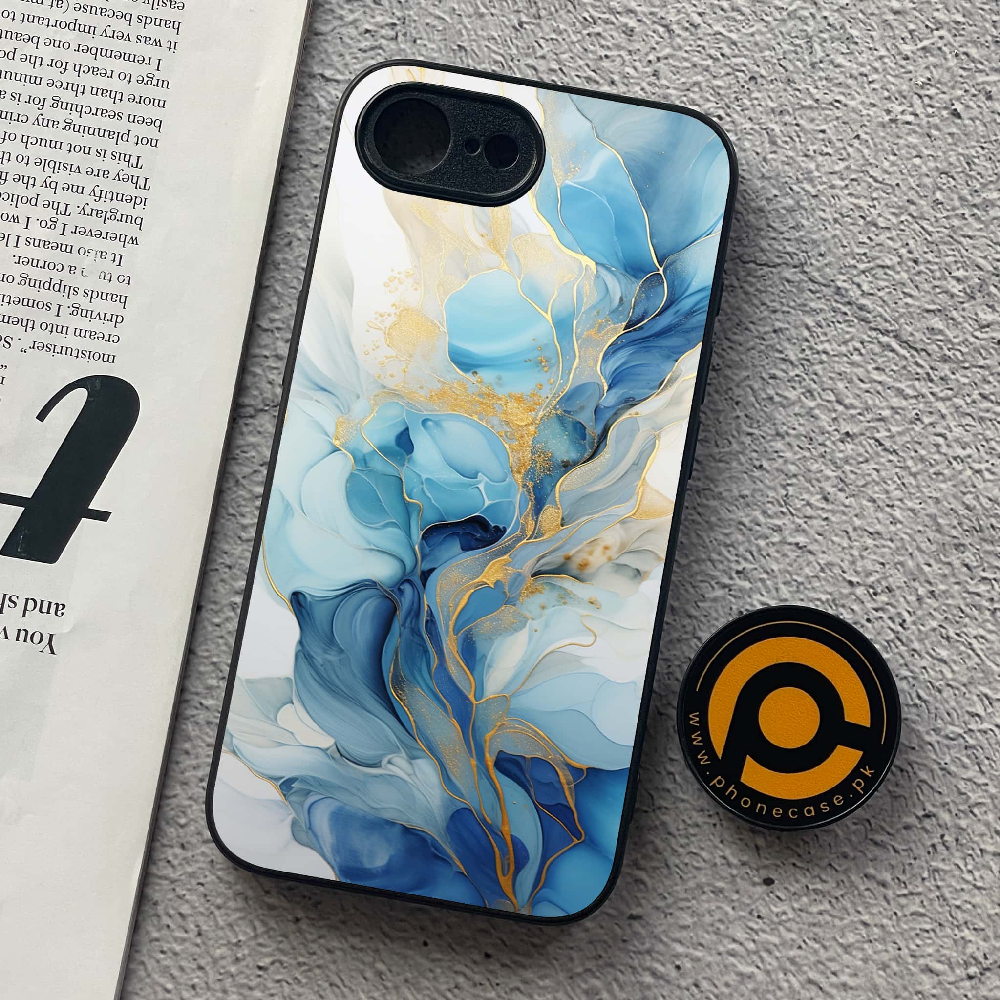 iPhone 16e - Liquid Marble 2.0 Series - Premium Metal  Printed soft Bumper shock Proof Case