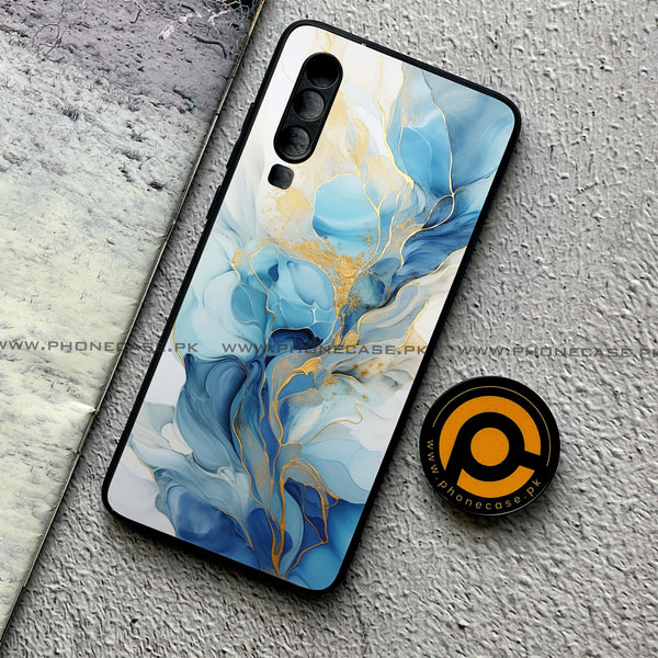 Huawei P30 - Liquid Marble 2.0 Series - Premium Printed Glass soft Bumper shock Proof Case