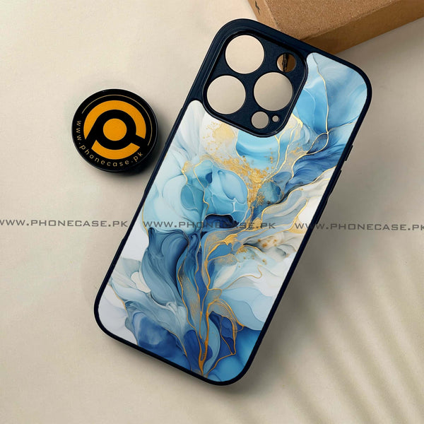 iPhone 16 Pro - Liquid Marble 2.0 Series - Premium Printed Glass soft Bumper shock Proof Case