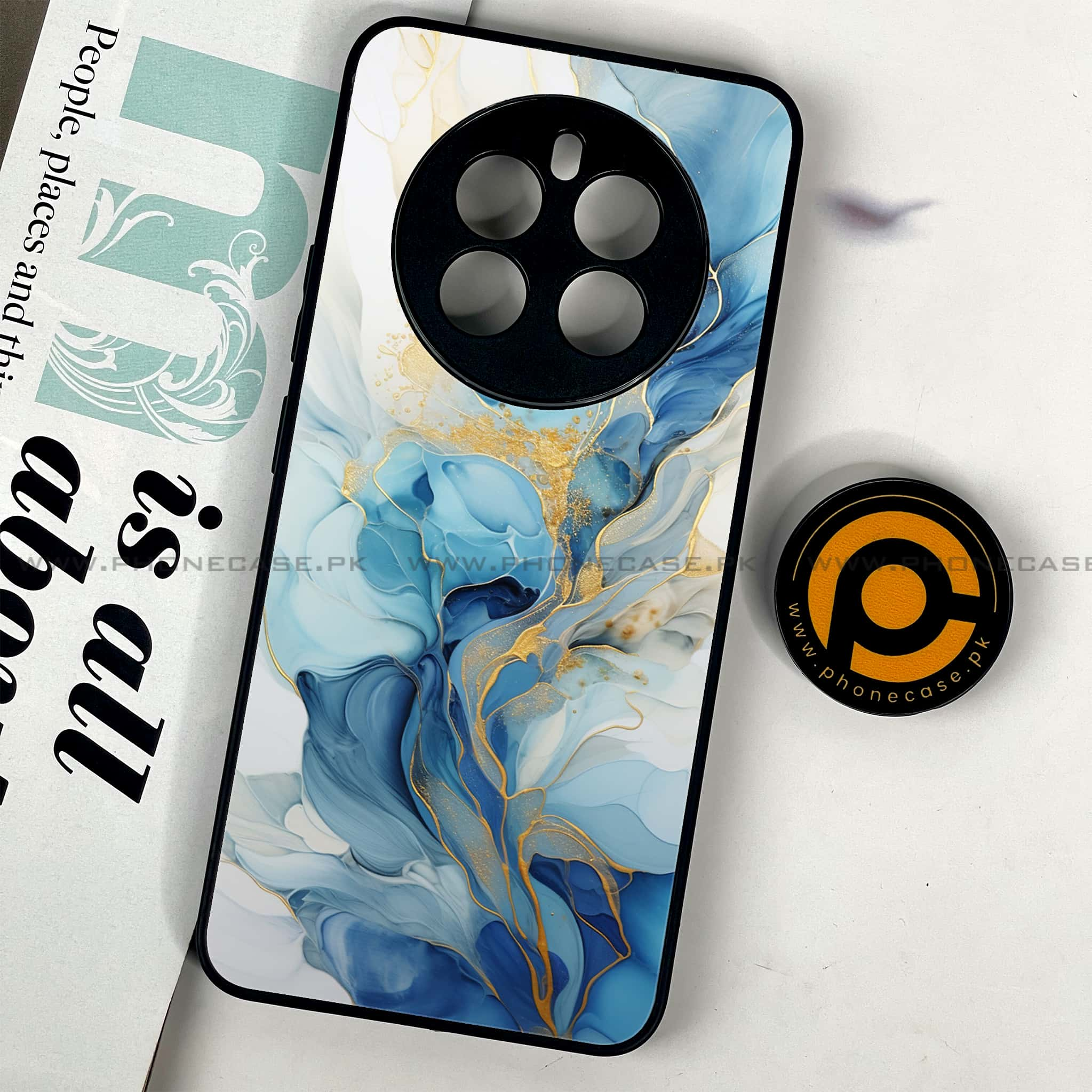 Realme 12 - Liquid Marble 2.0 Series - Premium Printed Glass soft Bumper shock Proof Case