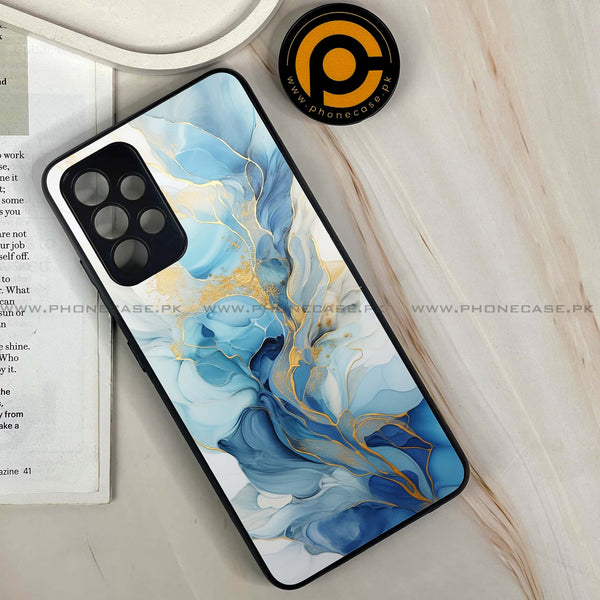 Galaxy A32 - Liquid Marble 2.0 Series - Premium Printed Glass soft Bumper shock Proof Case